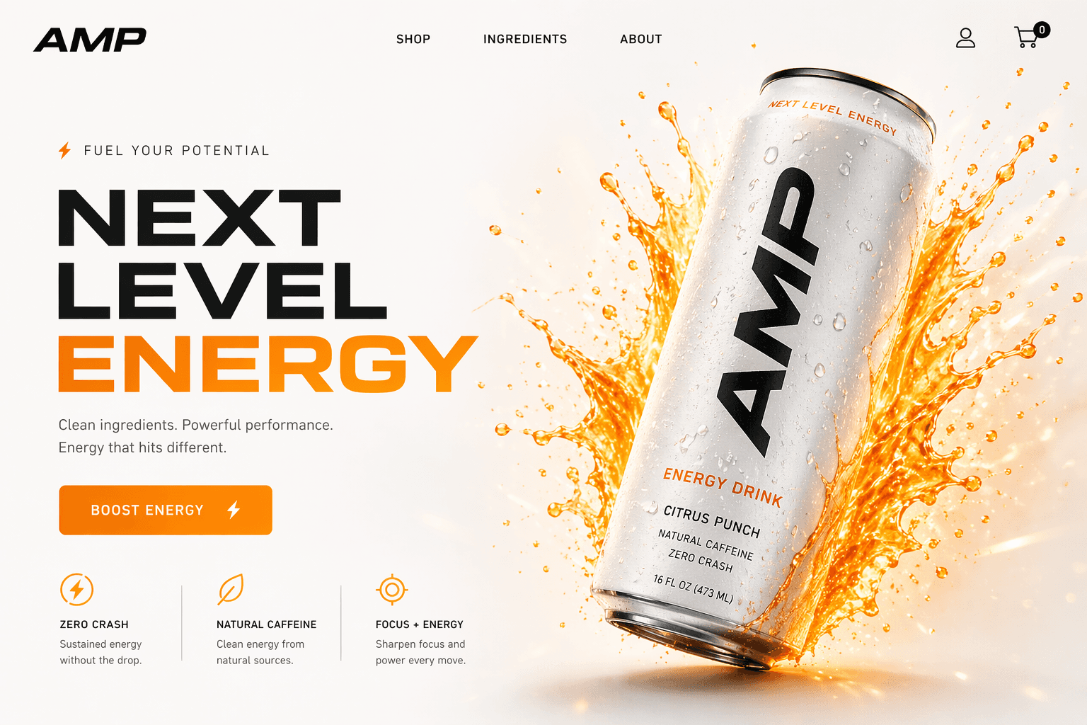 AMP Energy landing page preview